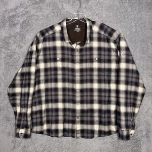 KUHL Shirt Mens 3XL XXXL The Law Flannel Shadow Plaid Flip Cuff Barn Chore 7373